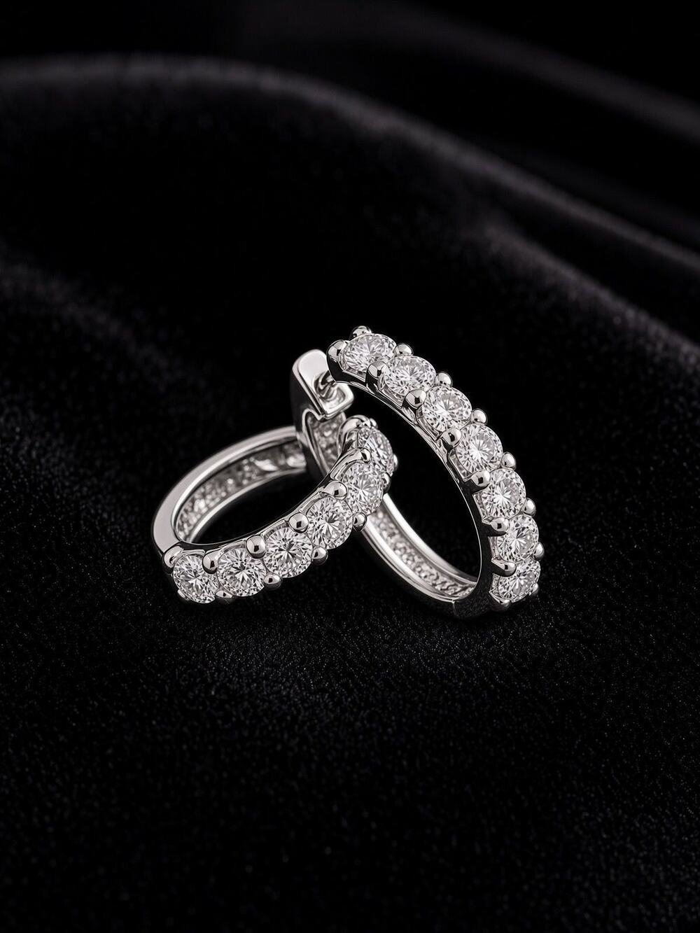 Sterling Channel Set Rhinestone Earrings